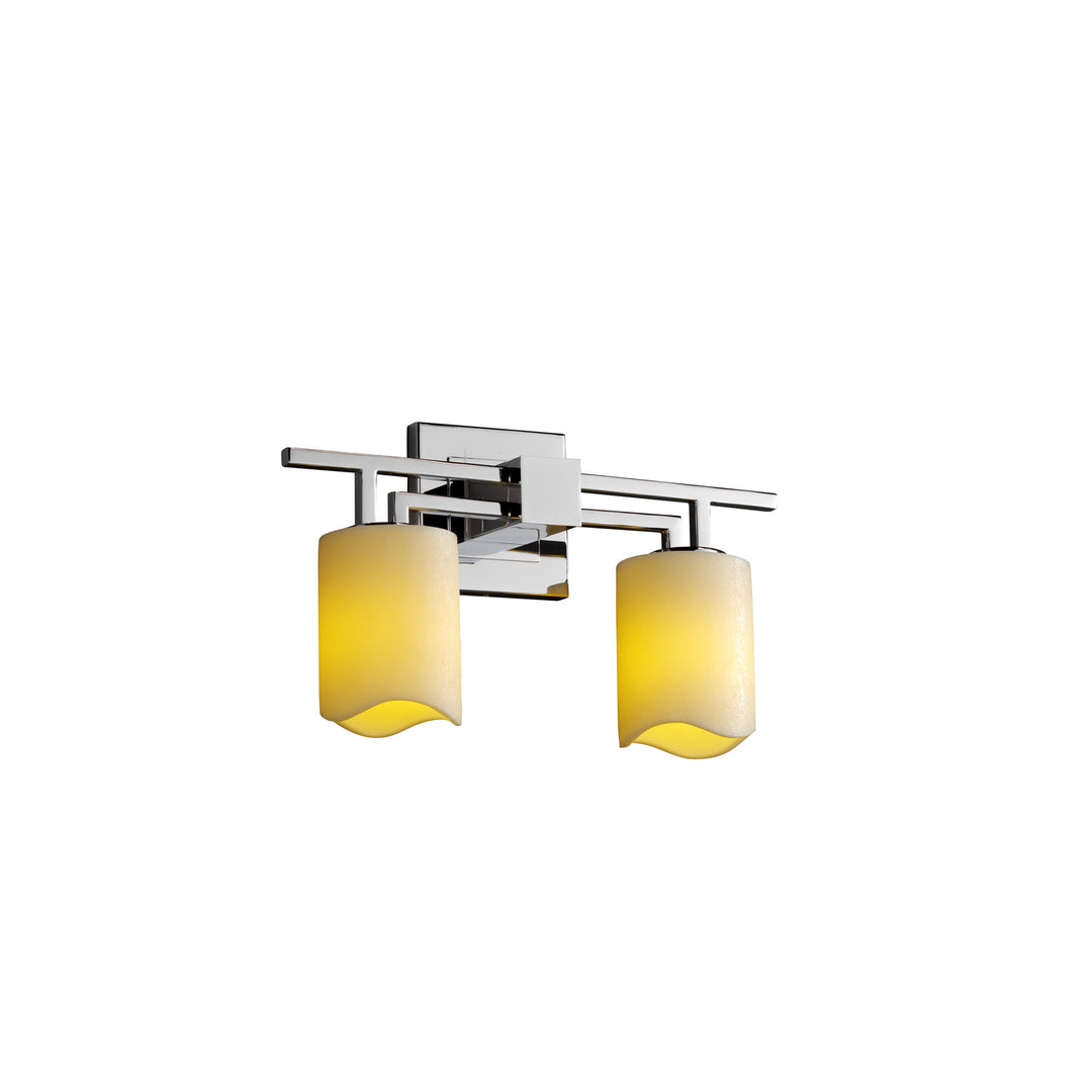 Justice Designs CandleAria CNDL-8702-14-CREM-CROM Bath Vanity Light 16 in. wide - Polished Chrome