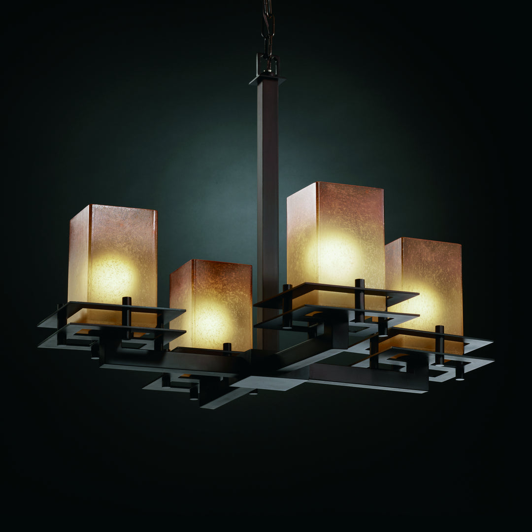 Justice Designs Fusion FSN-8100-15-CRML-DBRZ Chandelier Light - Dark Bronze