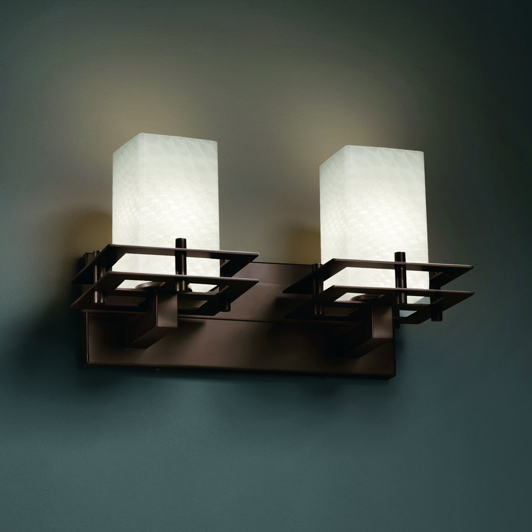 Justice Designs Fusion FSN-8172-15-WEVE-DBRZ Bath Vanity Light 17 in. wide - Dark Bronze