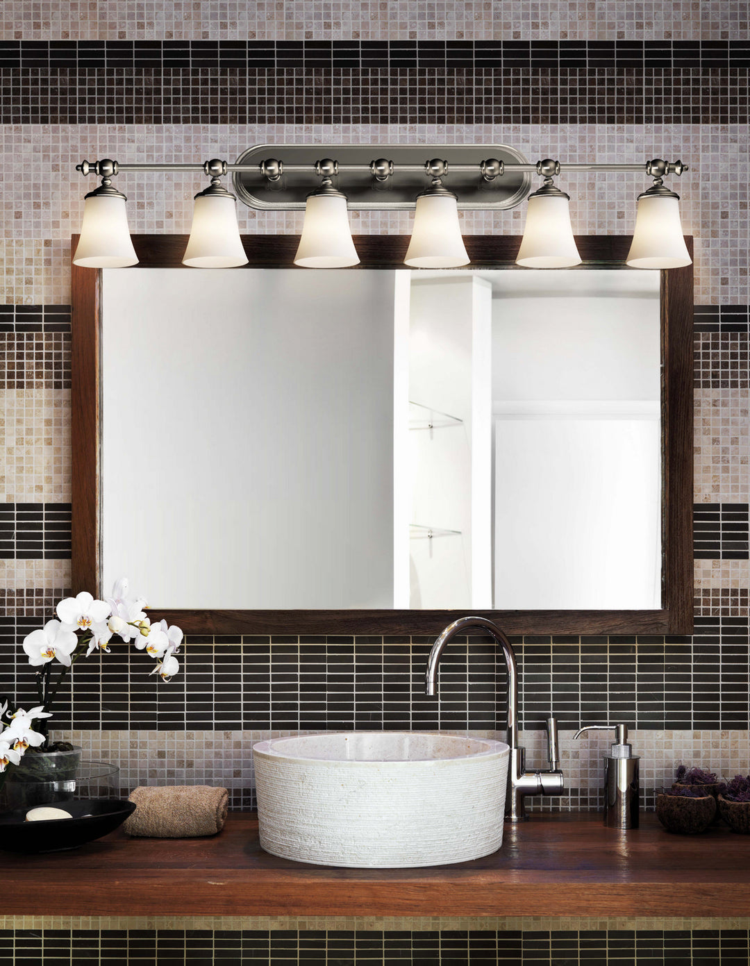 Justice Designs Fusion FSN-8526-20-OPAL-NCKL Bath Vanity Light 48 in. wide - Brushed Nickel