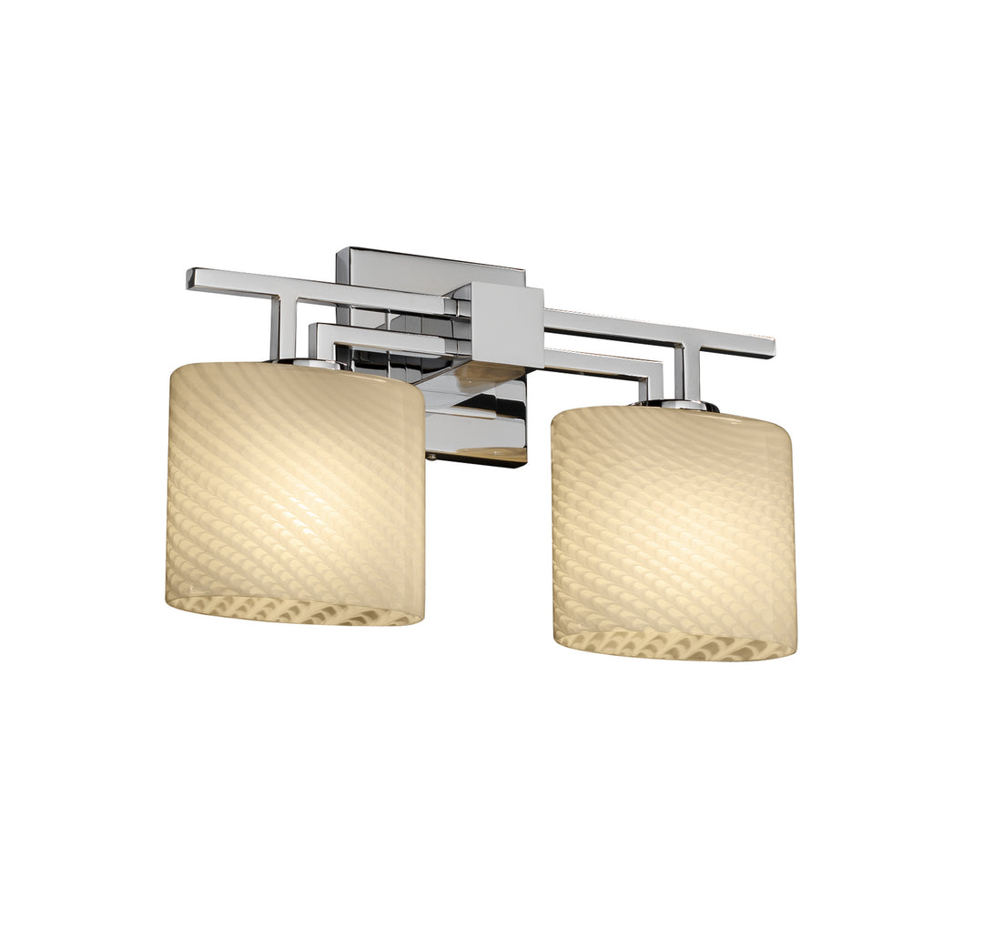 Justice Designs Fusion FSN-8702-30-WEVE-CROM Bath Vanity Light 17 in. wide - Polished Chrome