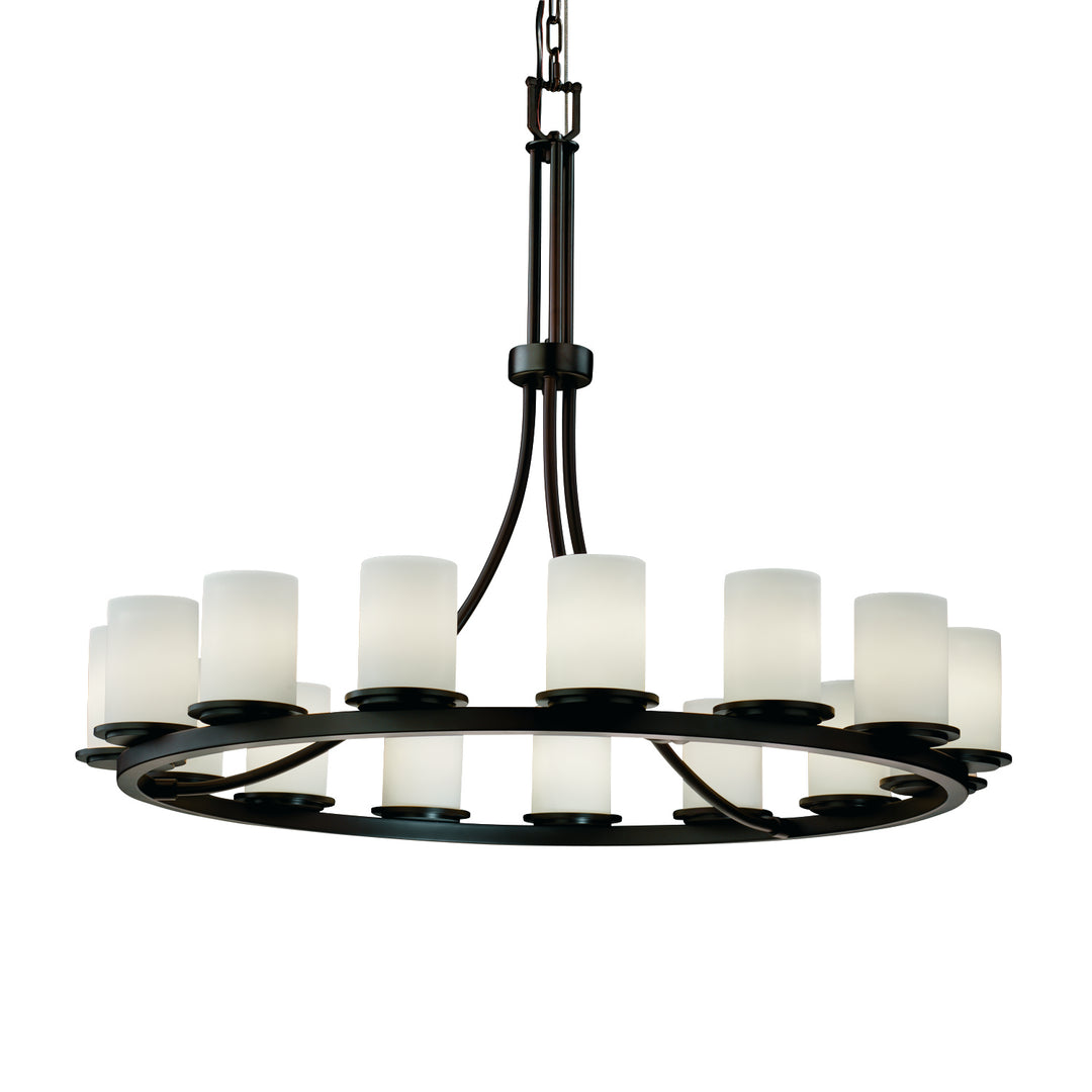 Justice Designs Fusion FSN-8715-10-OPAL-DBRZ Chandelier Light - Dark Bronze