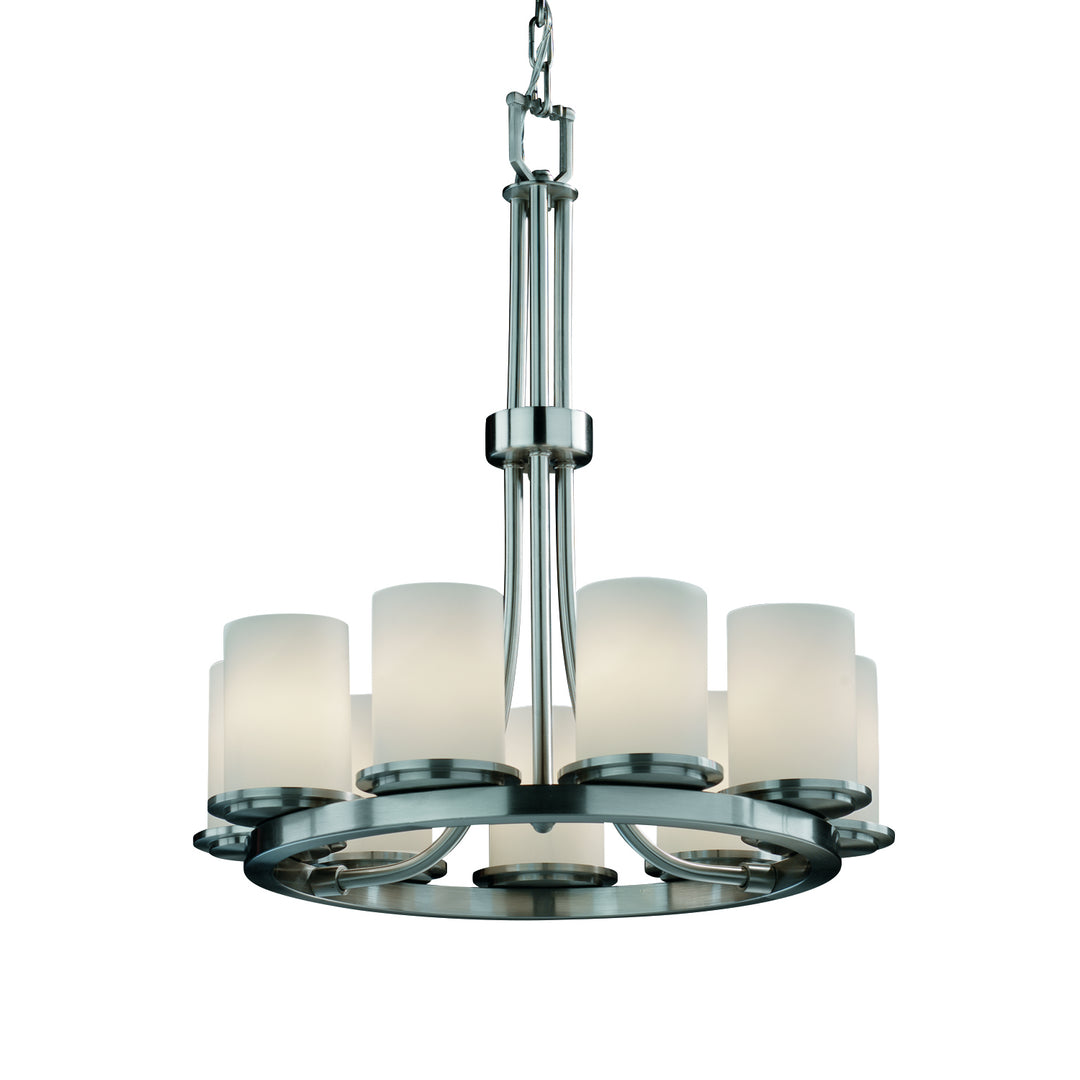Justice Designs Fusion FSN-8766-10-OPAL-NCKL Chandelier Light - Brushed Nickel