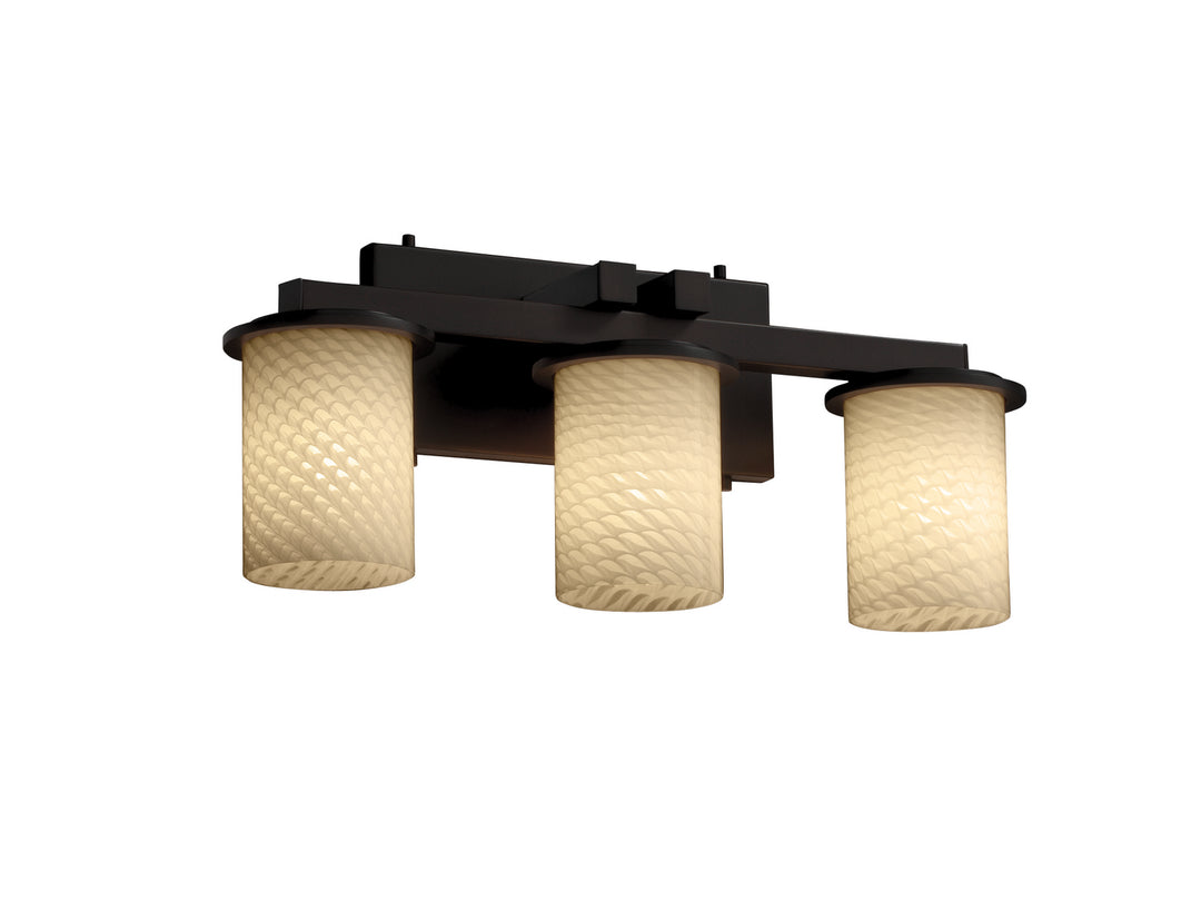 Justice Designs Fusion FSN-8773-10-WEVE-DBRZ Bath Vanity Light 21 in. wide - Dark Bronze