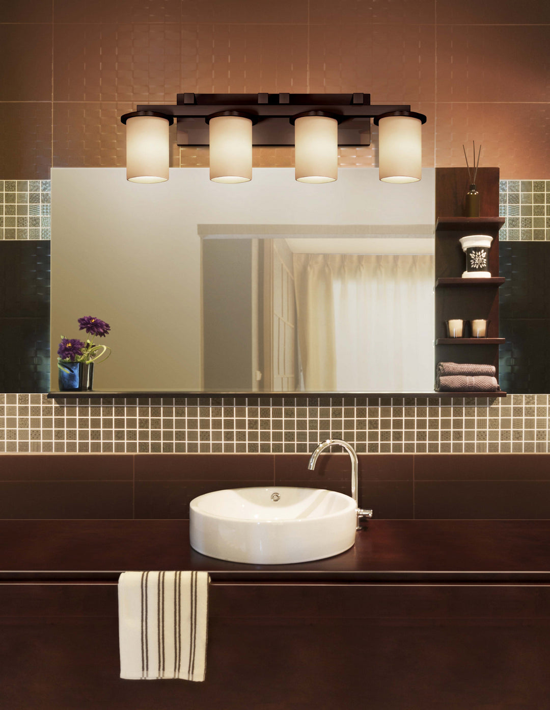 Justice Designs Fusion FSN-8774-10-ALMD-DBRZ Bath Vanity Light 29 in. wide - Dark Bronze