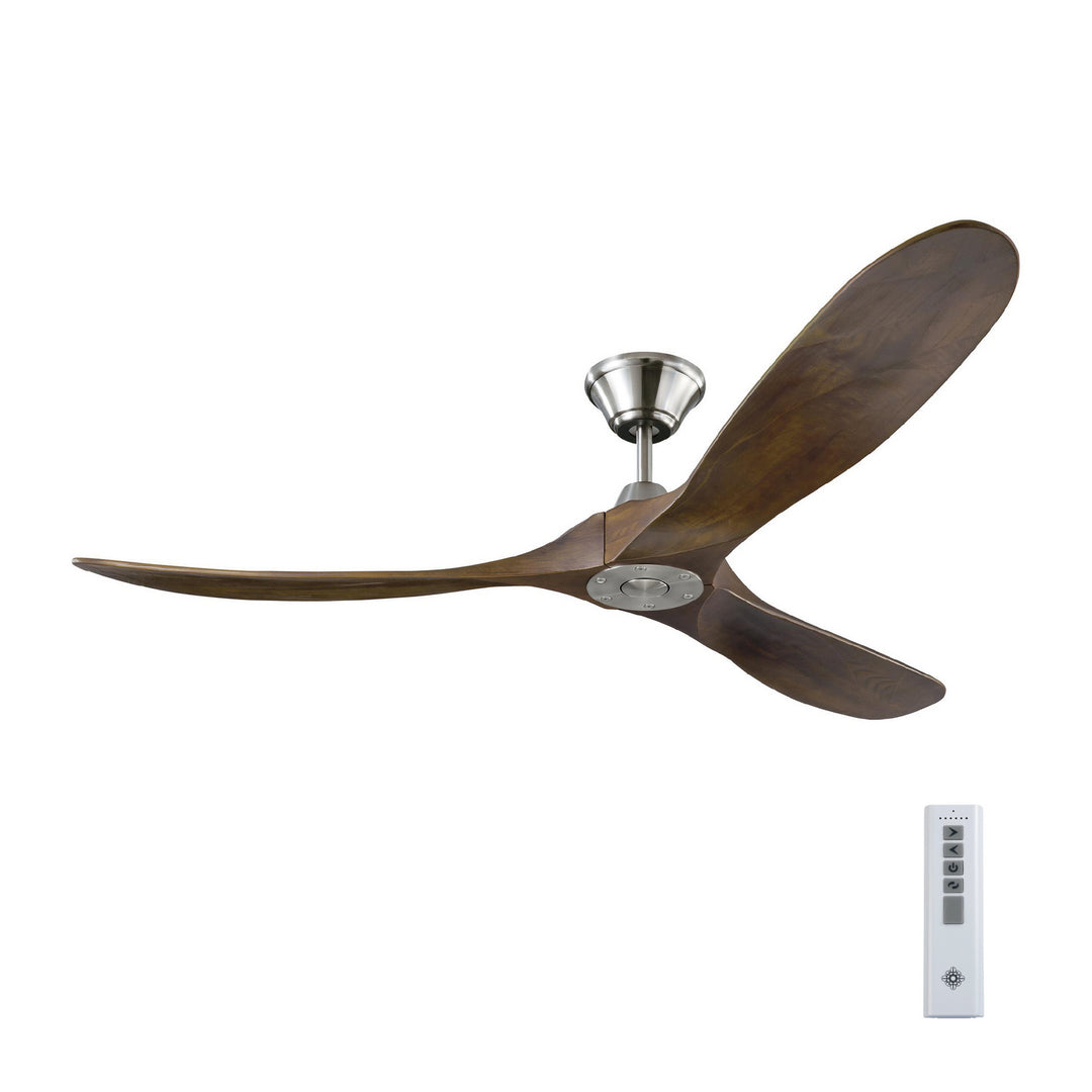 Visual Comfort Fan Maverick 60 3MAVR60BS Ceiling Fan 60 - Brushed Steel, Dark Walnut/Dark Walnut/