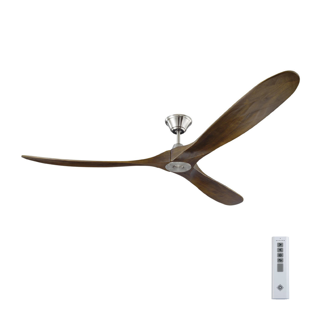 Visual Comfort Fan Maverick 70 3MAVR70BS Ceiling Fan 70 - Brushed Steel, Dark Walnut/Dark Walnut/