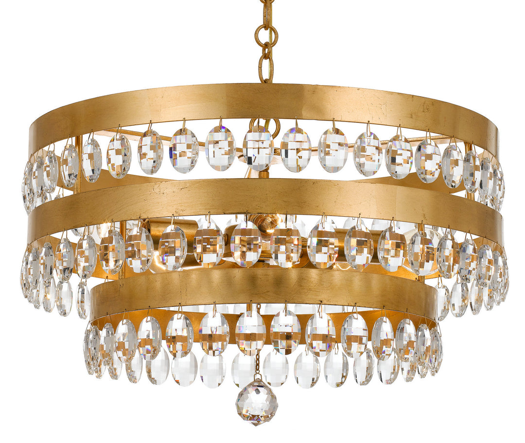 Crystorama Perla 6106-GA Chandelier Light - Antique Gold