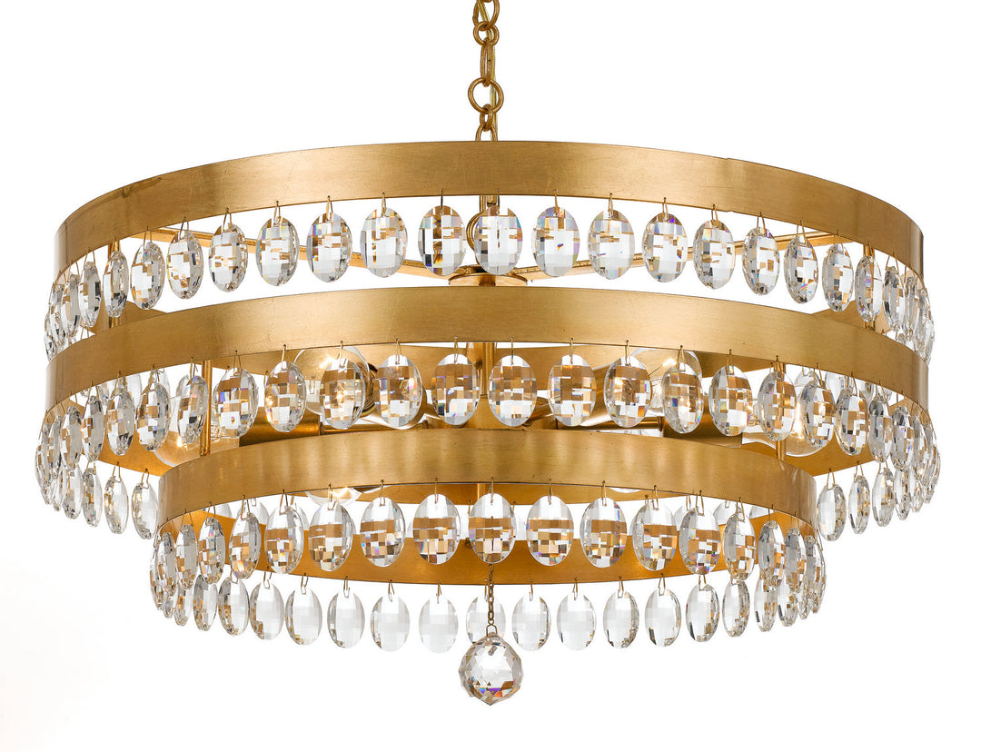 Crystorama Perla 6108-GA Chandelier Light - Antique Gold