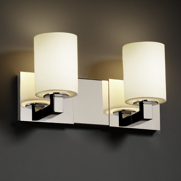 Justice Designs Fusion FSN-8922-10-OPAL-CROM Bath Vanity Light 15 in. wide - Polished Chrome