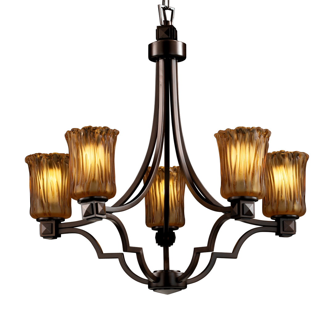 Justice Designs Veneto Luce GLA-8500-16-AMBR-DBRZ Chandelier Light - Dark Bronze