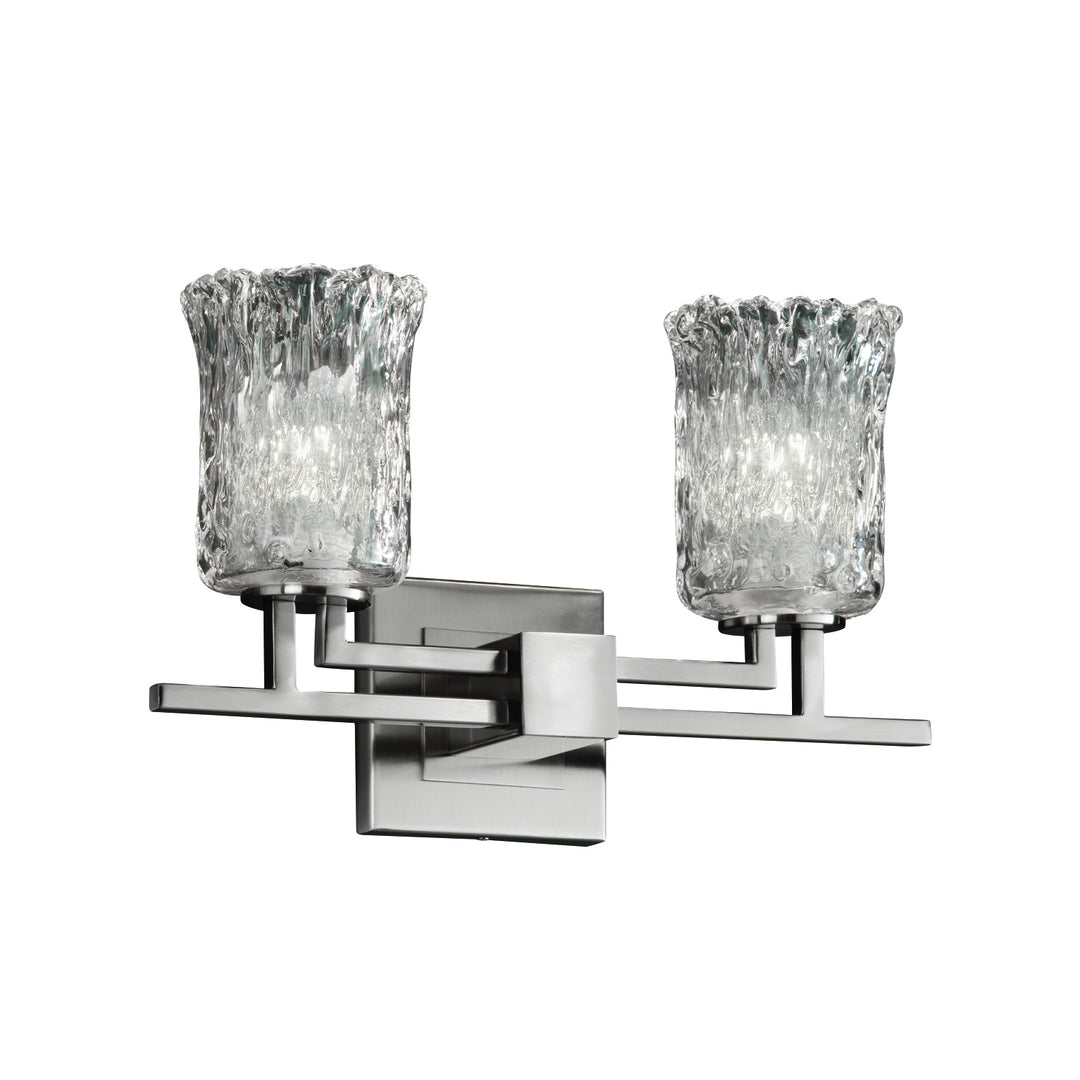 Justice Designs Veneto Luce GLA-8702-16-CLRT-NCKL Bath Vanity Light 16 in. wide - Brushed Nickel