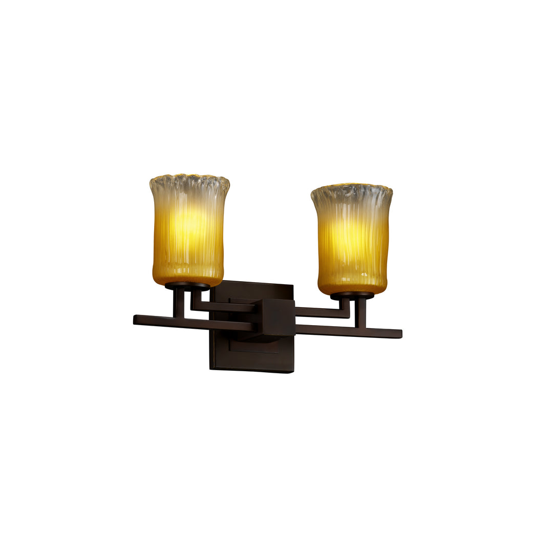 Justice Designs Veneto Luce GLA-8702-16-GLDC-DBRZ Bath Vanity Light 16 in. wide - Dark Bronze