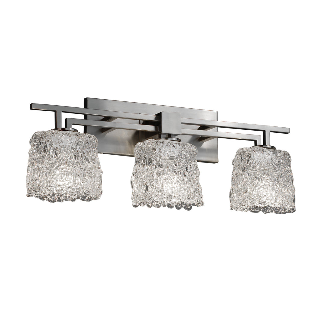 Justice Designs Veneto Luce GLA-8703-30-LACE-NCKL Bath Vanity Light 27 in. wide - Brushed Nickel