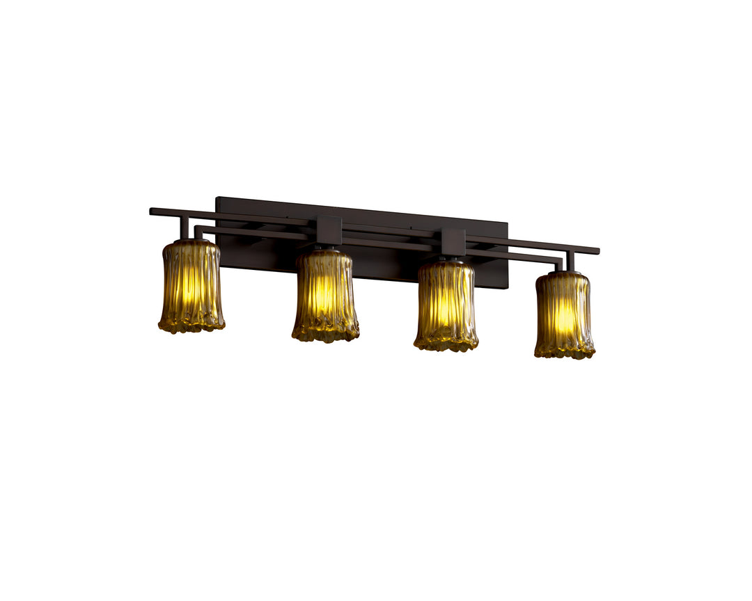 Justice Designs Veneto Luce GLA-8704-16-AMBR-DBRZ Bath Vanity Light 36 in. wide - Dark Bronze