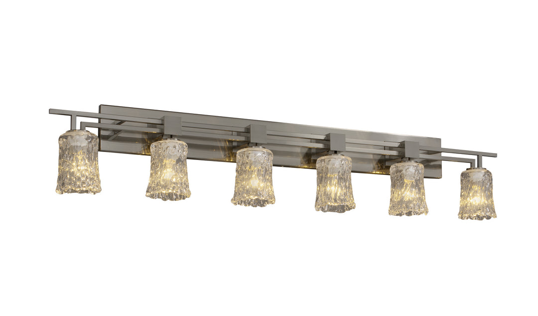 Justice Designs Veneto Luce GLA-8706-16-CLRT-NCKL Bath Vanity Light 56 in. wide - Brushed Nickel