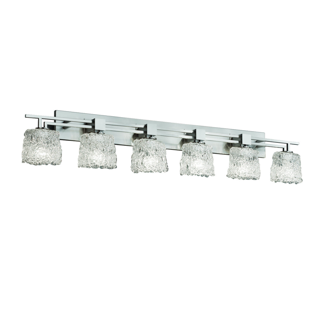 Justice Designs Veneto Luce GLA-8706-30-LACE-NCKL Bath Vanity Light 56 in. wide - Brushed Nickel