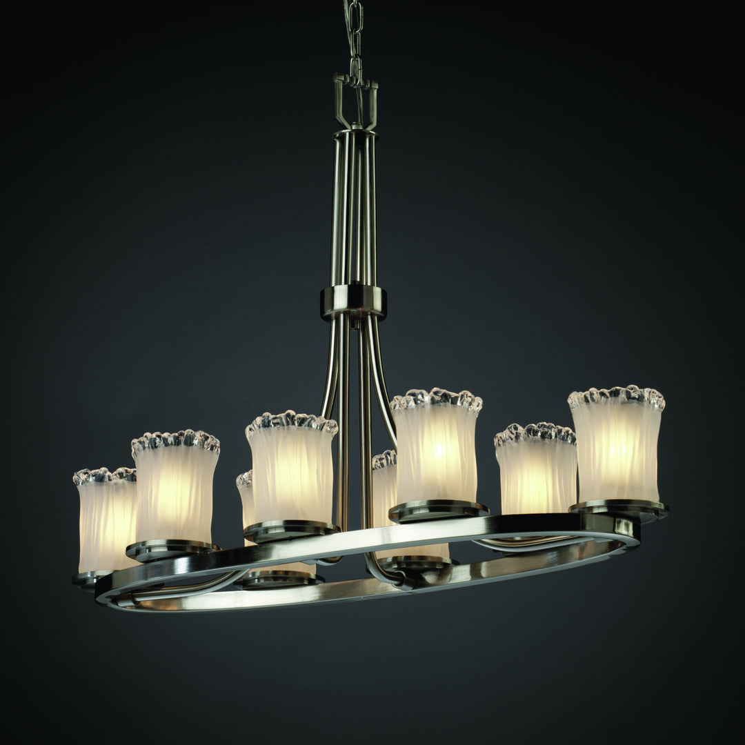 Justice Designs Veneto Luce GLA-8751-16-WTFR-NCKL Chandelier Light - Brushed Nickel