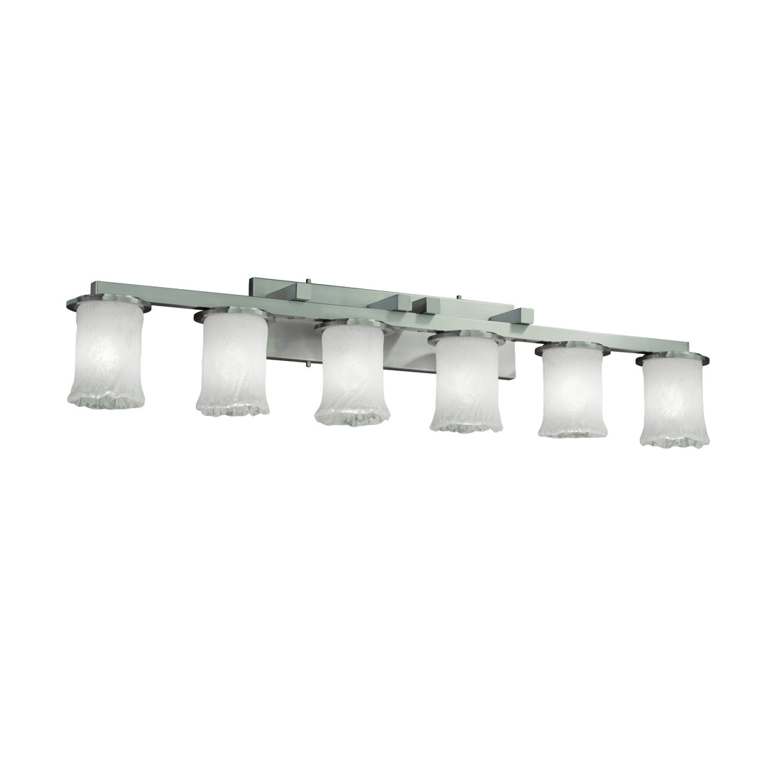 Justice Designs Veneto Luce GLA-8786-16-WHTW-NCKL Bath Vanity Light 45 in. wide - Brushed Nickel