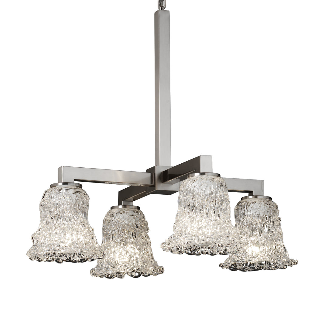 Justice Designs Veneto Luce GLA-8920-20-LACE-NCKL Chandelier Light - Brushed Nickel