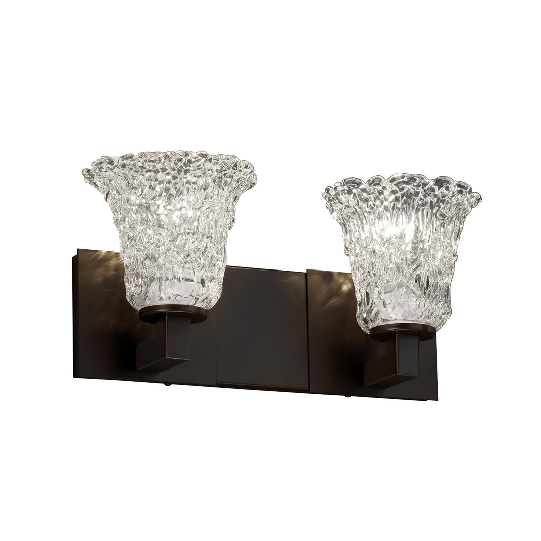 Justice Designs Veneto Luce GLA-8922-20-LACE-DBRZ Bath Vanity Light 16 in. wide - Dark Bronze