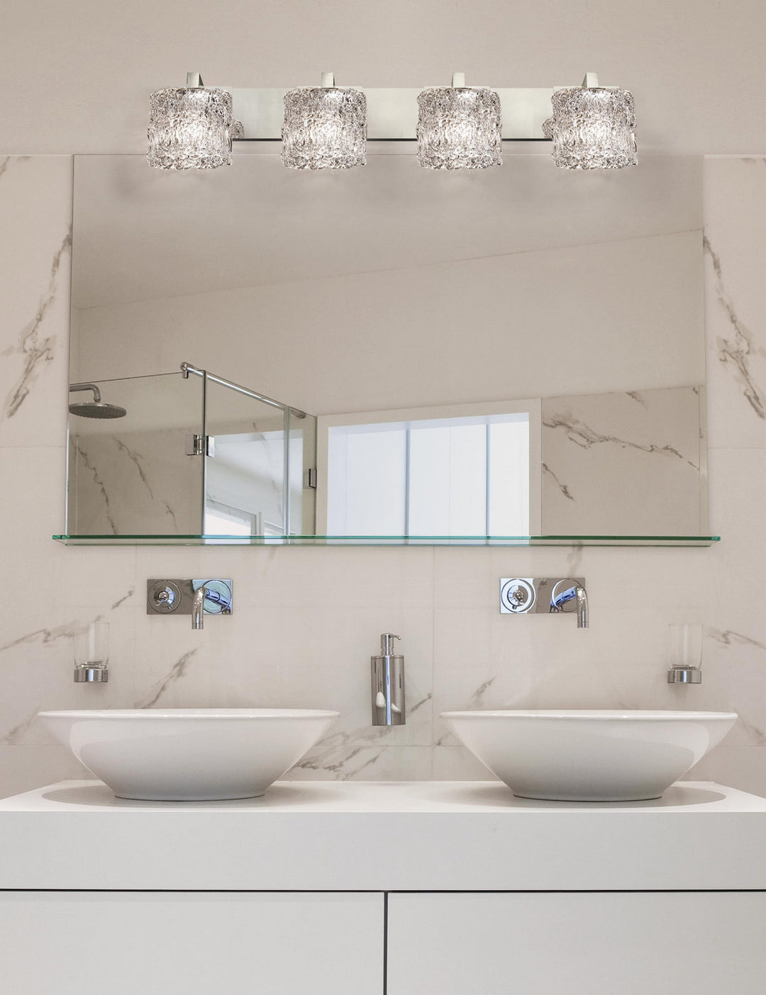 Justice Designs Veneto Luce GLA-8924-30-LACE-NCKL Bath Vanity Light 36 in. wide - Brushed Nickel