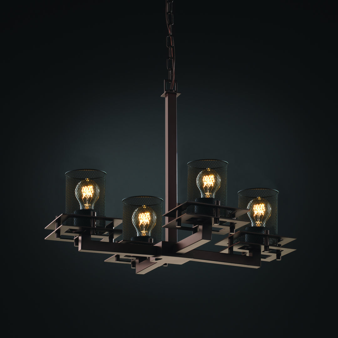 Justice Designs Wire Mesh MSH-8100-10-DBRZ Chandelier Light - Dark Bronze