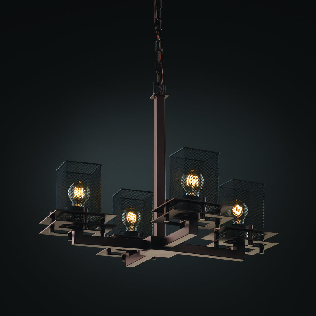 Justice Designs Wire Mesh MSH-8100-15-DBRZ Chandelier Light - Dark Bronze