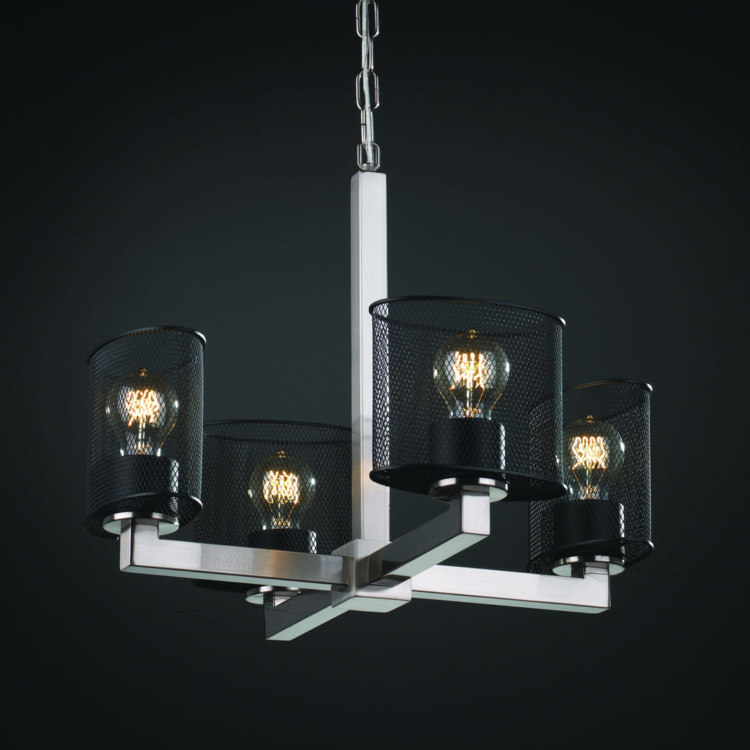 Justice Designs Wire Mesh MSH-8829-30-NCKL Chandelier Light - Brushed Nickel