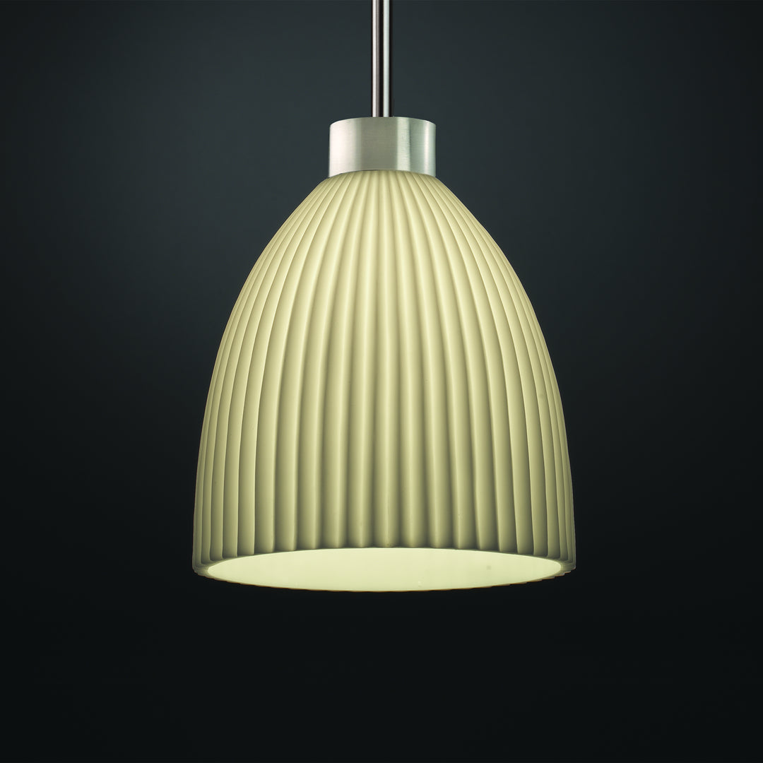 Justice Designs Porcelina PNA-8814-18-PLET-NCKL-RIGID Pendant Light - Brushed Nickel