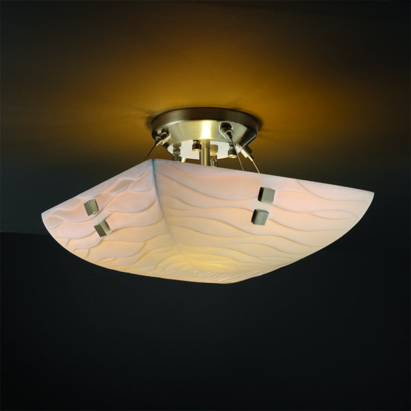 Justice Designs Porcelina PNA-9650-25-WAVE-NCKL-F2 Ceiling Light - Brushed Nickel