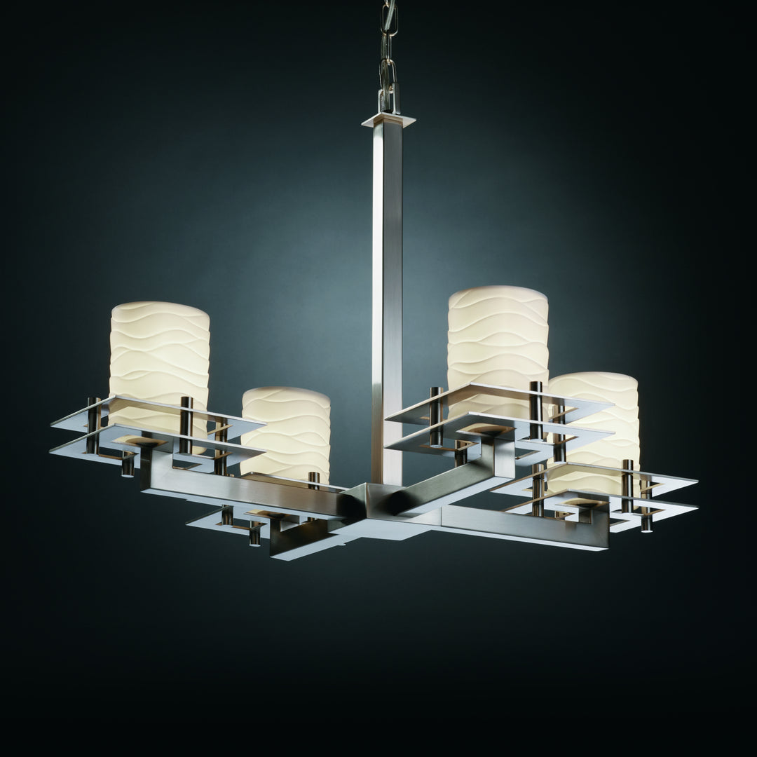 Justice Designs Limoges POR-8100-10-WAVE-NCKL Chandelier Light - Brushed Nickel