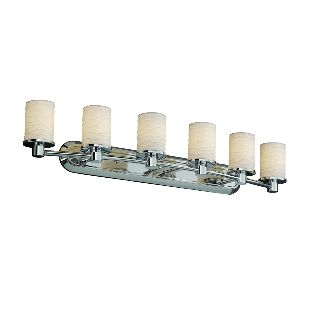 Justice Designs Limoges POR-8516-10-WAVE-CROM Bath Vanity Light 44 in. wide - Polished Chrome