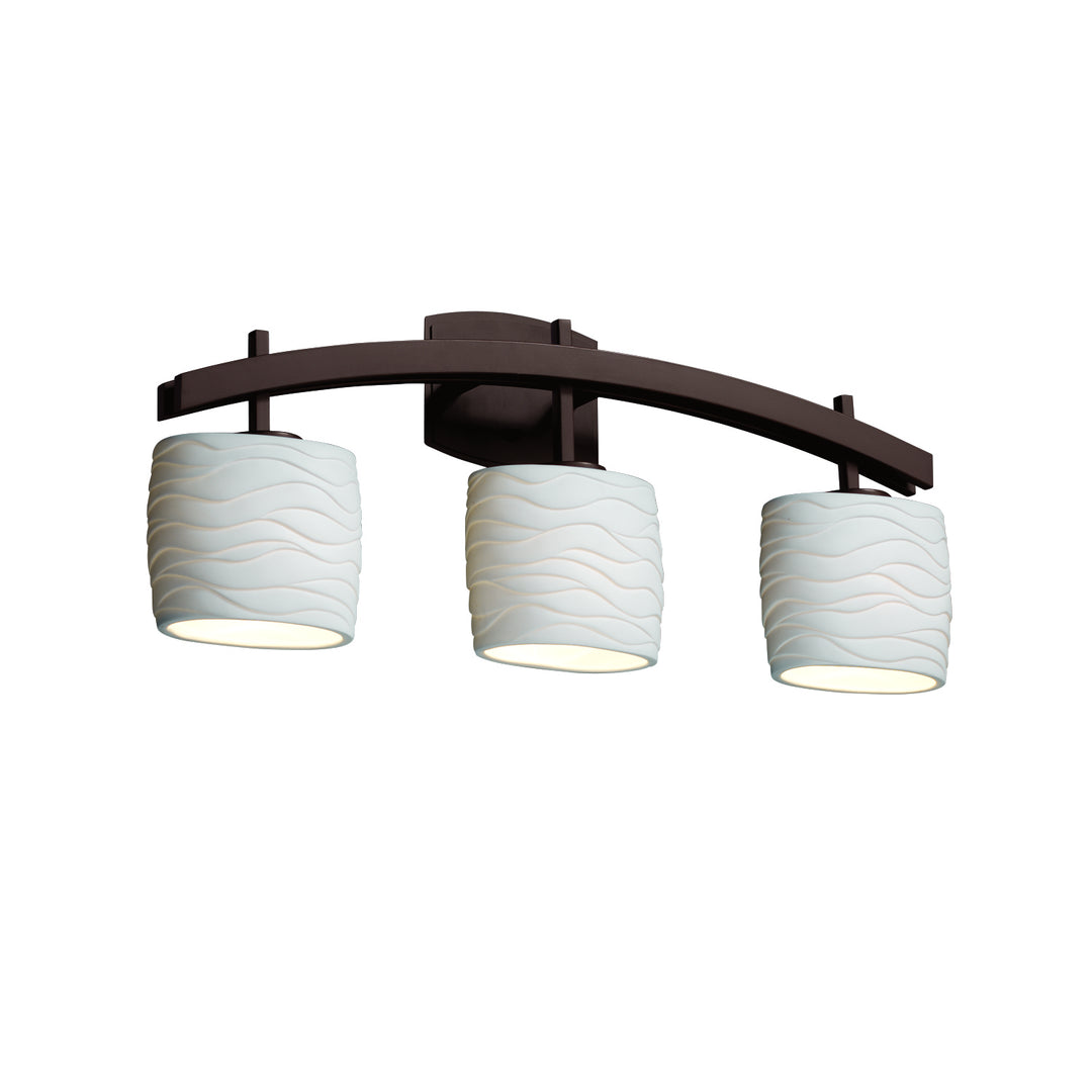 Justice Designs Limoges POR-8593-30-WAVE-DBRZ Bath Vanity Light 26 in. wide - Dark Bronze