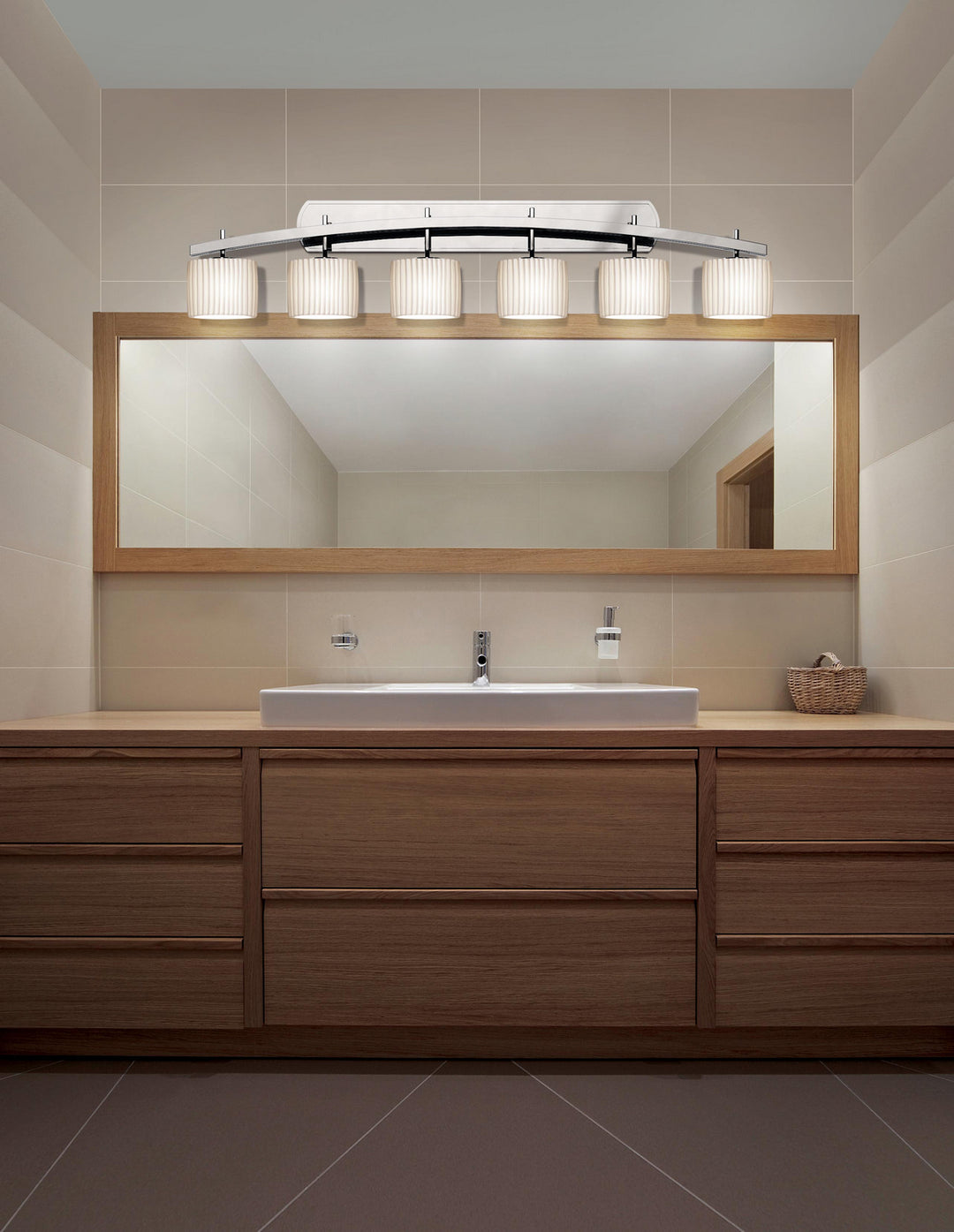 Justice Designs Limoges POR-8596-30-PLET-CROM Bath Vanity Light 57 in. wide - Polished Chrome