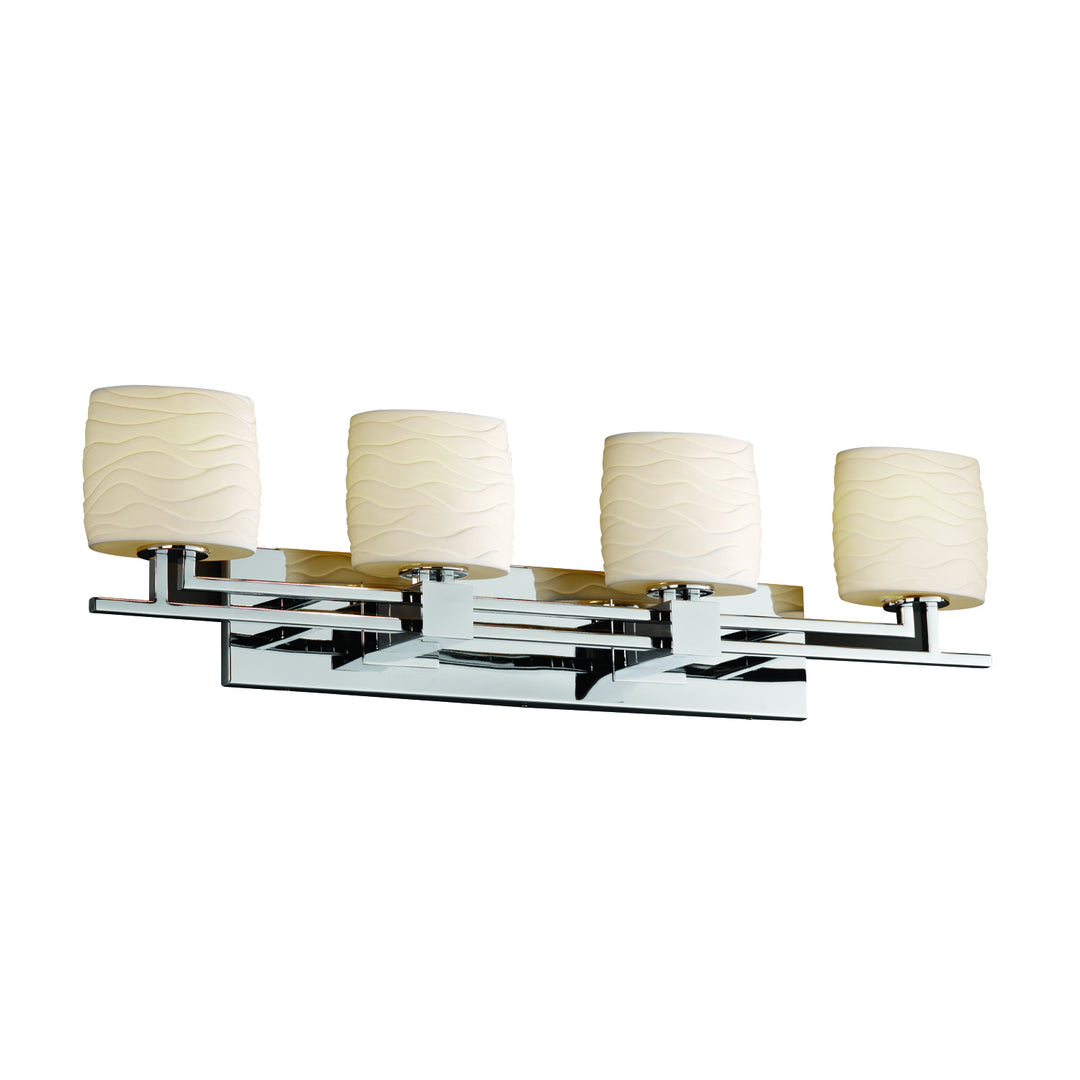 Justice Designs Limoges POR-8704-30-WAVE-CROM Bath Vanity Light 37 in. wide - Polished Chrome