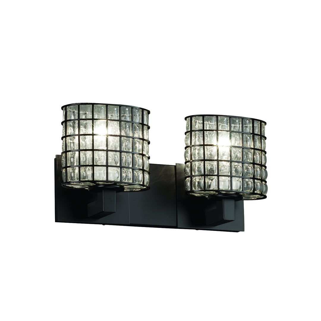 Justice Designs Wire Glass WGL-8922-30-GRCB-MBLK Bath Vanity Light 15 in. wide - Matte Black