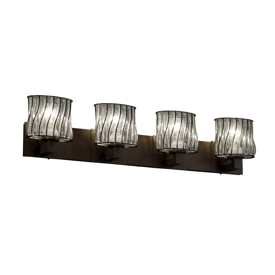 Justice Designs Wire Glass WGL-8924-30-SWCB-DBRZ Bath Vanity Light 36 in. wide - Dark Bronze