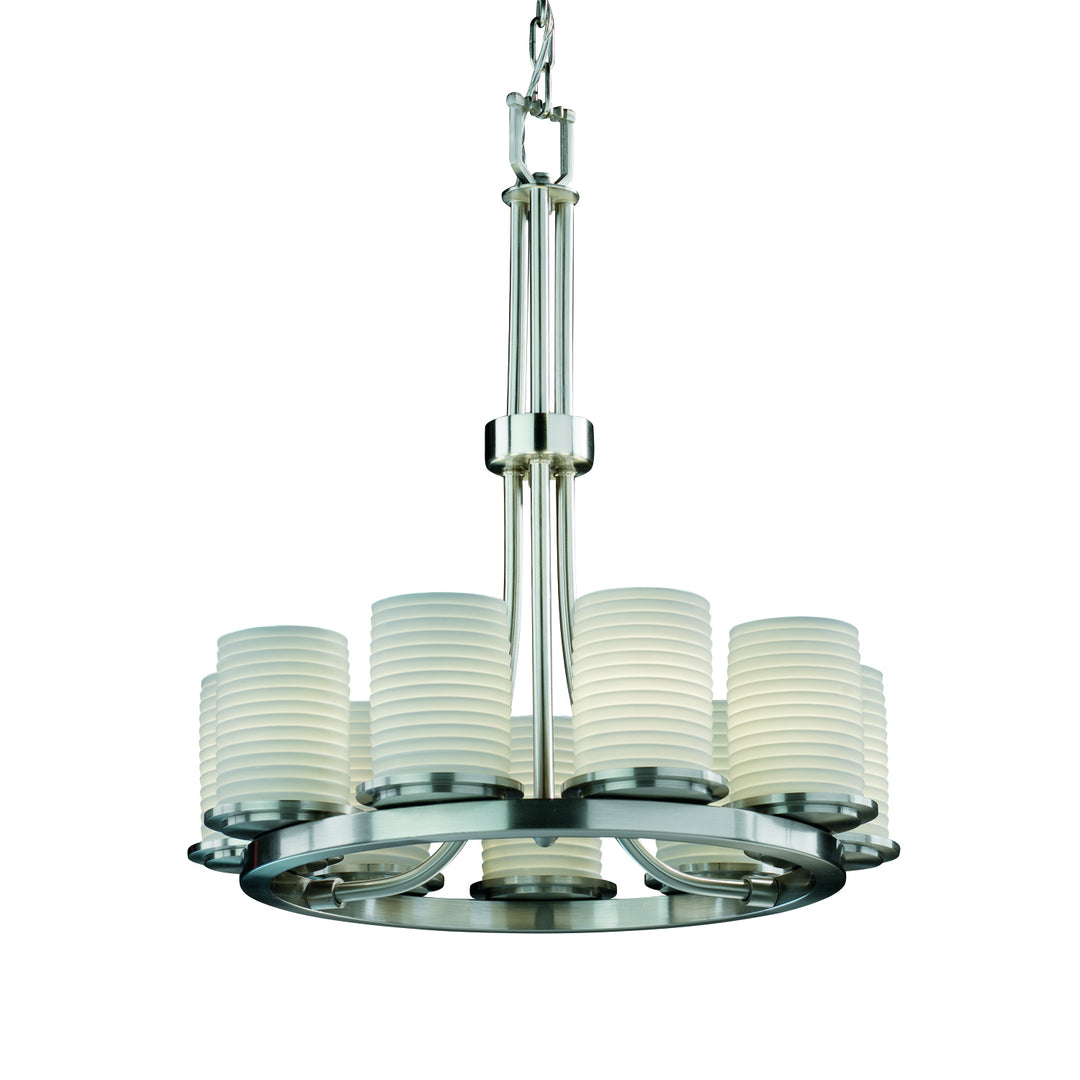 Justice Designs Limoges POR-8766-10-SAWT-NCKL Chandelier Light - Brushed Nickel