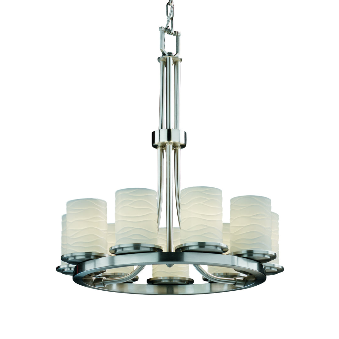 Justice Designs Limoges POR-8766-10-WAVE-NCKL Chandelier Light - Brushed Nickel
