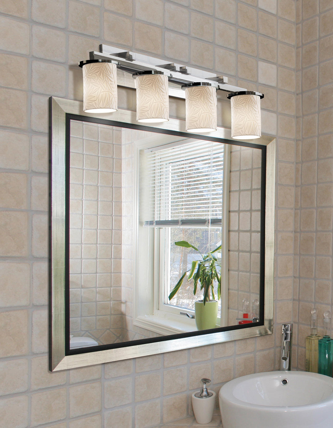 Justice Designs Limoges POR-8774-10-BMBO-CROM Bath Vanity Light 29 in. wide - Polished Chrome