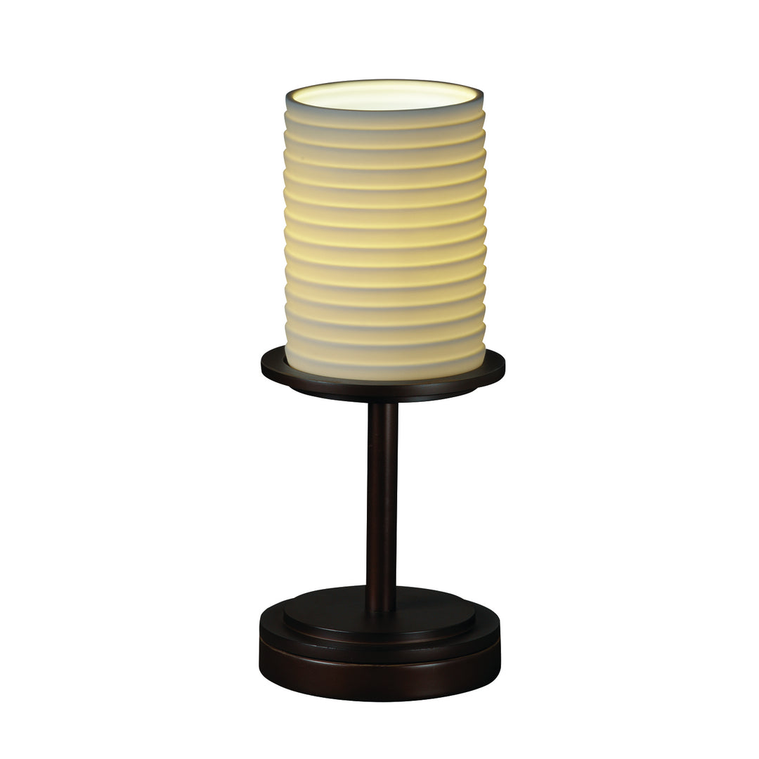 Justice Designs POR-8798-10-SAWT-DBRZ Limoges One Light Table Lamp Lamp Bronze / Dark
