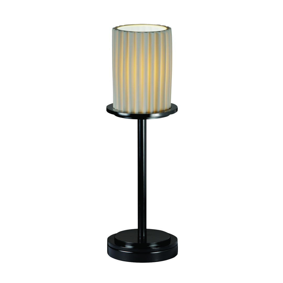 Justice Designs POR-8799-10-PLET-MBLK Limoges One Light Table Lamp Lamp Black