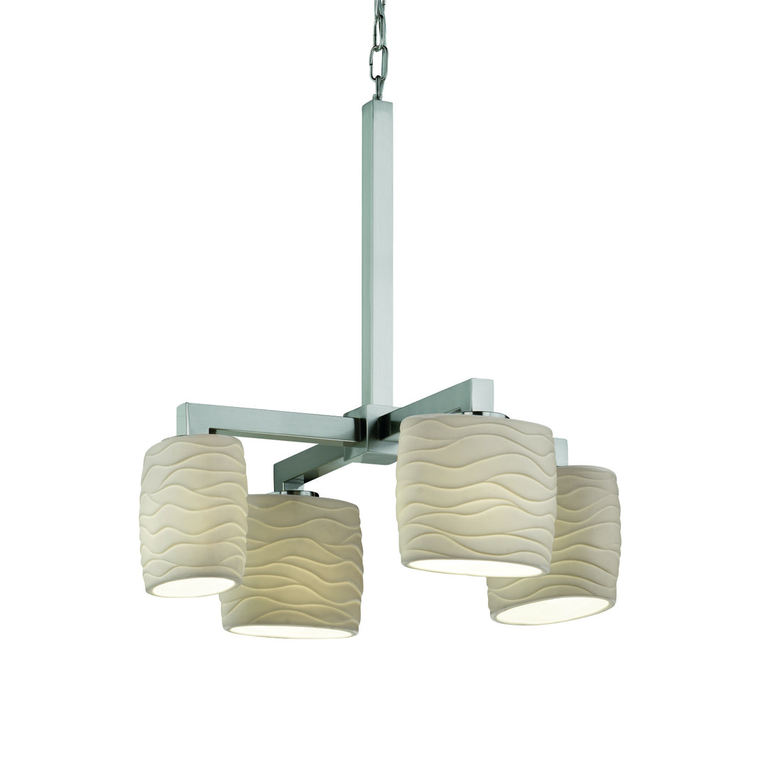 Justice Designs Limoges POR-8829-30-WAVE-NCKL Chandelier Light - Brushed Nickel