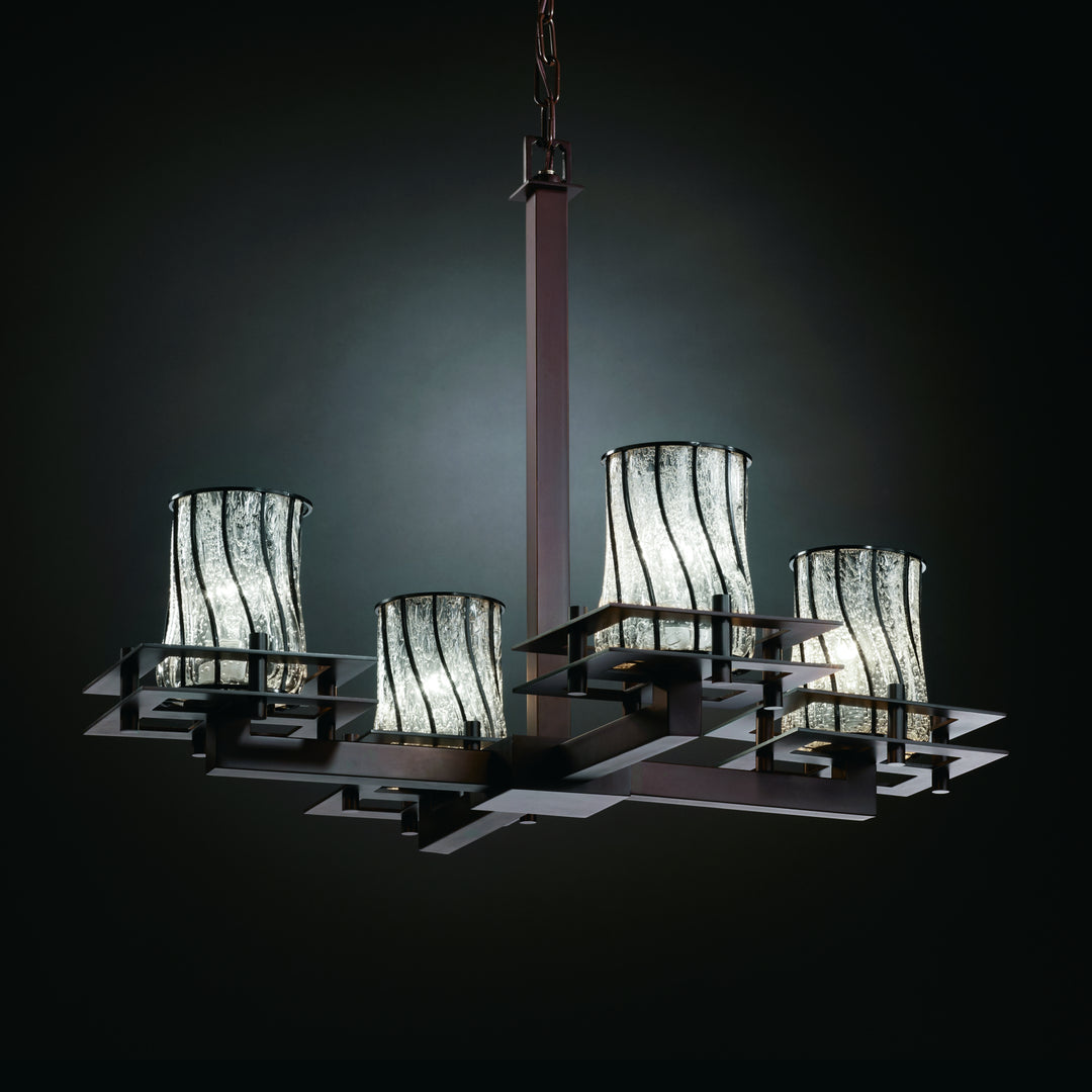 Justice Designs Wire Glass WGL-8100-10-SWCB-DBRZ Chandelier Light - Dark Bronze