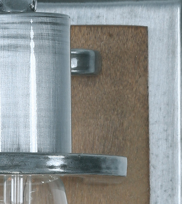 Varaluz Lofty 268B01SLW Wall Sconce Light - Steel, the wood lends warmth. It`s Industrial design remixed to delightful new heights."/