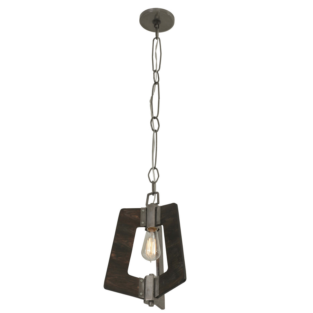 Varaluz Lofty 268M01SL Pendant Light - Steel,  the wood lends warmth. It`s Industrial design remixed to delightful new heights."/