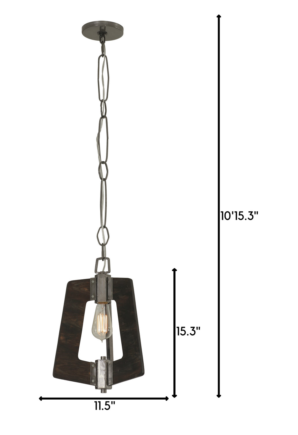 Varaluz Lofty 268M01SL Pendant Light - Steel,  the wood lends warmth. It`s Industrial design remixed to delightful new heights."/