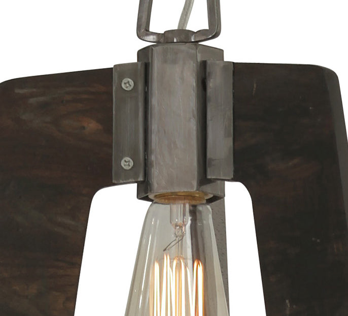 Varaluz Lofty 268M01SL Pendant Light - Steel,  the wood lends warmth. It`s Industrial design remixed to delightful new heights."/