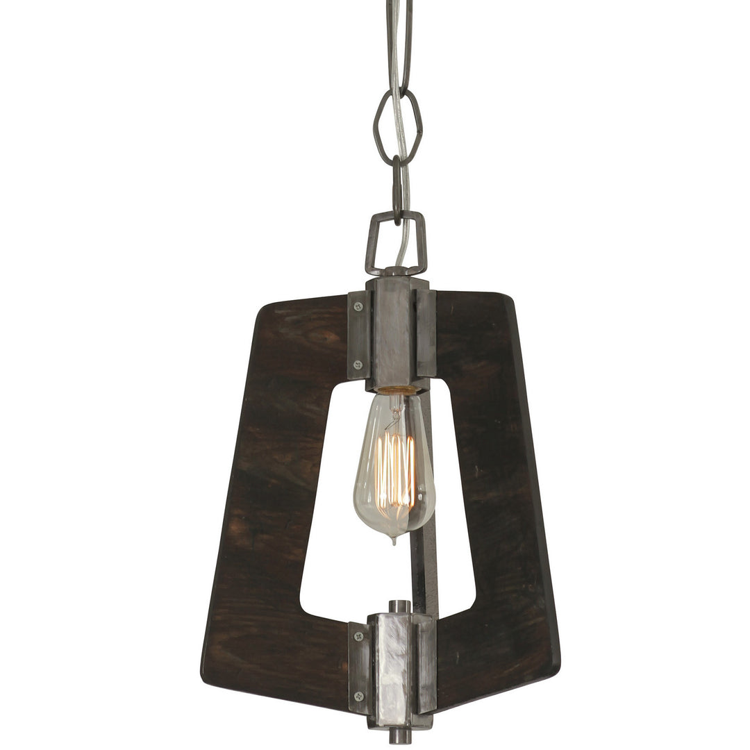 Varaluz Lofty 268M01SL Pendant Light - Steel,  the wood lends warmth. It`s Industrial design remixed to delightful new heights."/